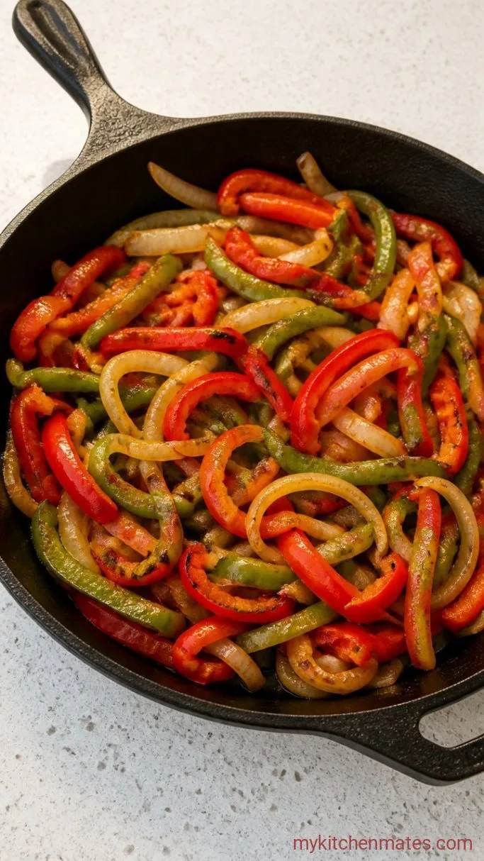 20-Minute BBQ Smoked Sausage Skillet Step 2: Sauté the Peppers and Onions