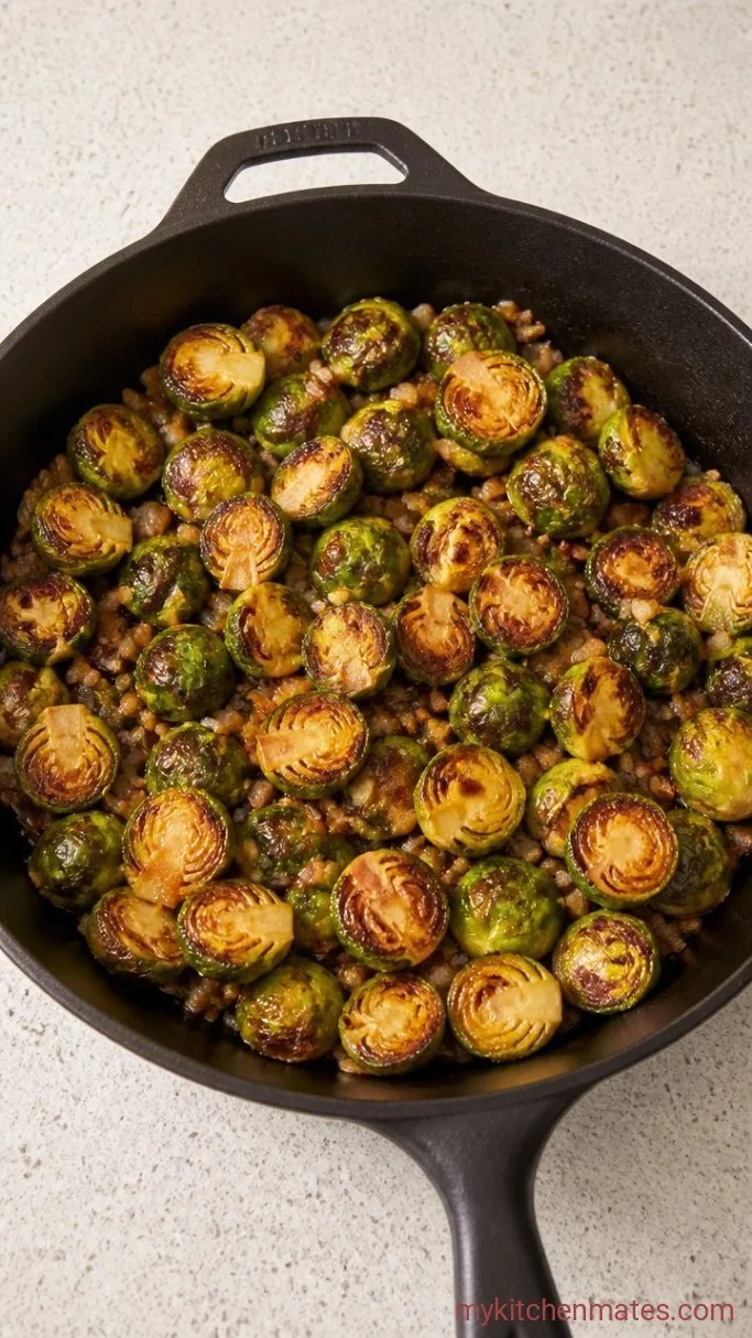 Step 2: Sauté the Sprouts and Onion