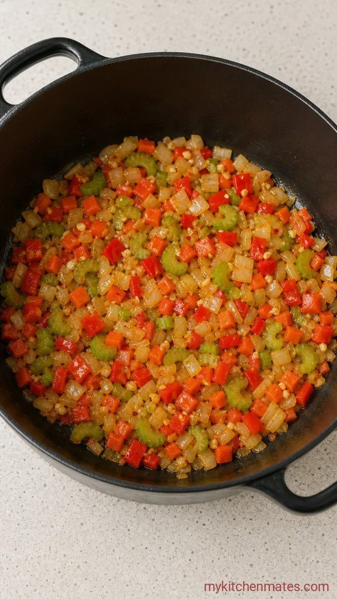 Sicilian Chicken Soup with Olives & Capers Step 2: Sauté the Vegetables