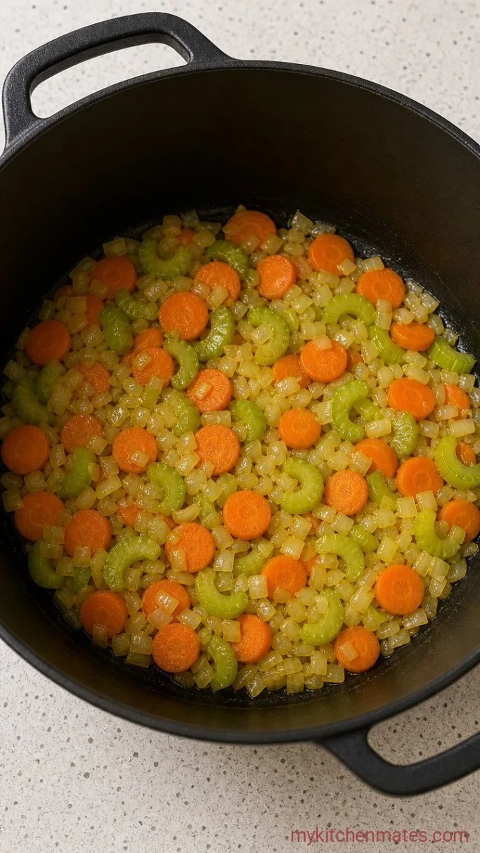 30-Minute Vegan Chicken Noodle Soup Step 2: Sauté the Vegetables