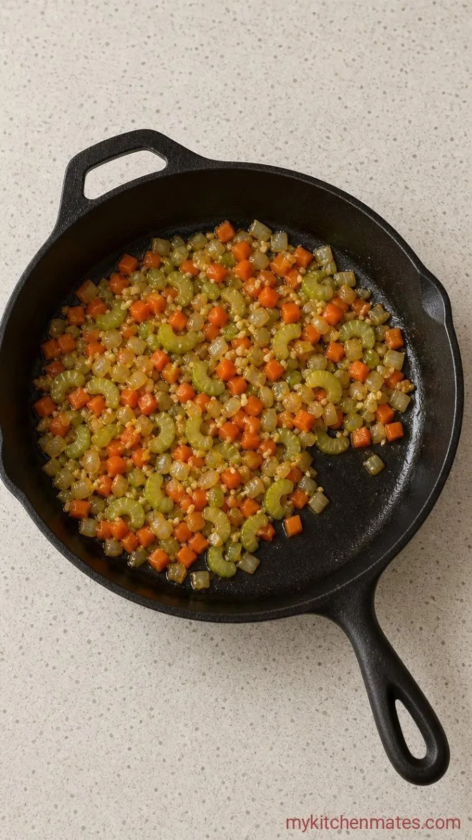 Creamy Crockpot Chicken Wild Rice Soup Step 2: Sauté the Vegetables