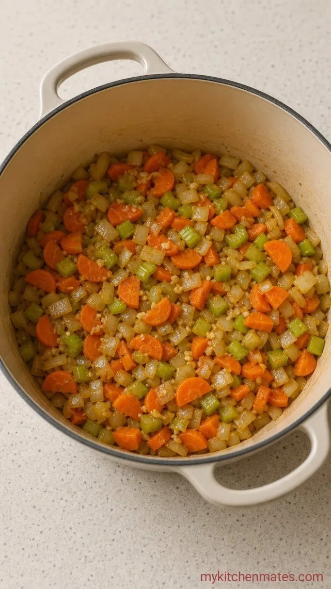 Creamy Gluten-Free Chicken and Dumplings Step 2: Sauté the Vegetables