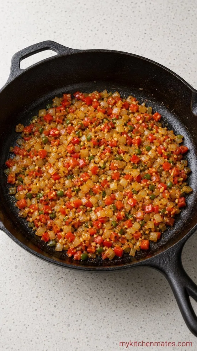 One-Pot Mexican Chicken and Rice Step 2: Sauté the Vegetables