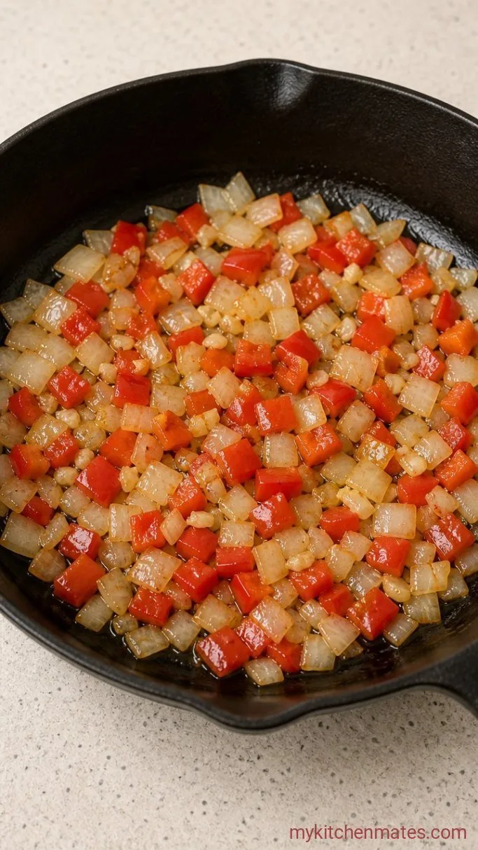 Quick One-Pan Ground Turkey Skillet Step 2: Sauté the Vegetables