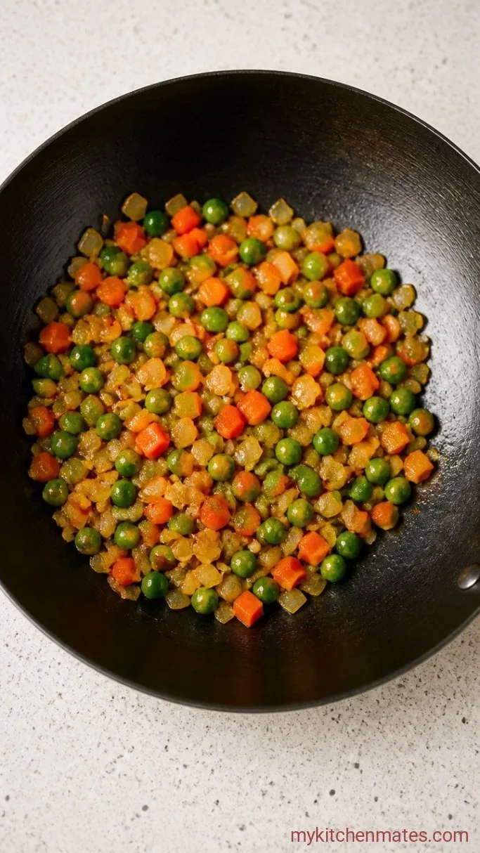 Quick Quinoa Fried Rice Step 2: Sauté the Vegetables