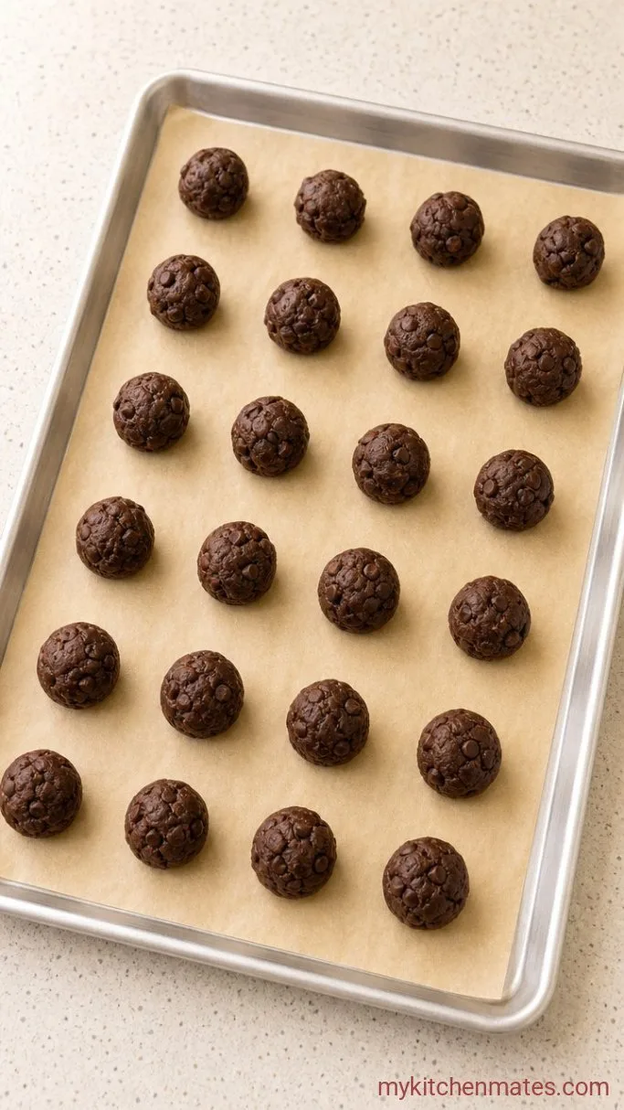 3-Ingredient Brownie Mix Cookies Step 2: Scoop and Bake
