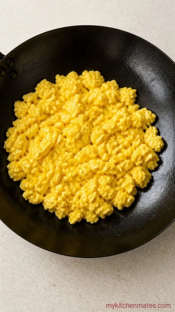 25-Minute Chicken Fried Rice with Pineapple Step 2: Scramble the Eggs