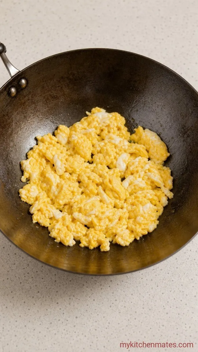 20-Minute Beef Fried Rice Step 2: Scramble the Eggs