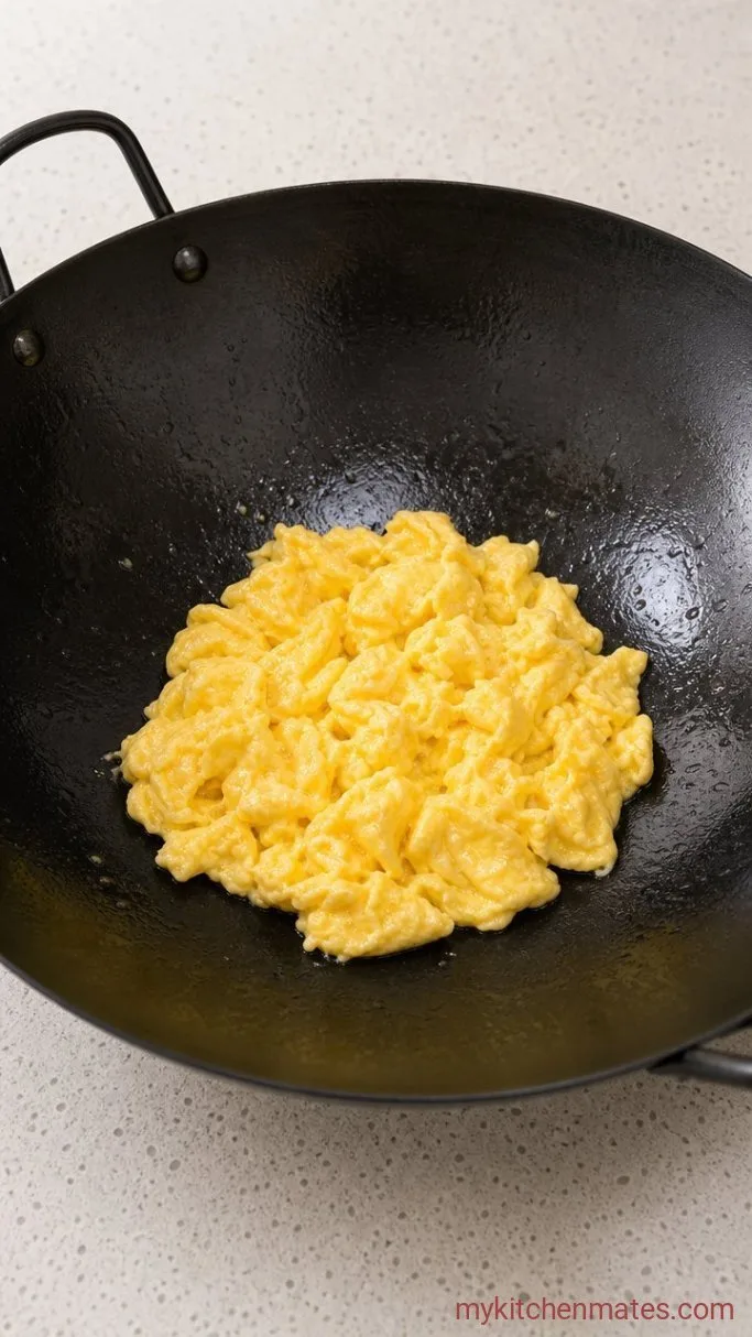 20-Minute Ground Beef Fried Rice Step 2: Scramble the Eggs
