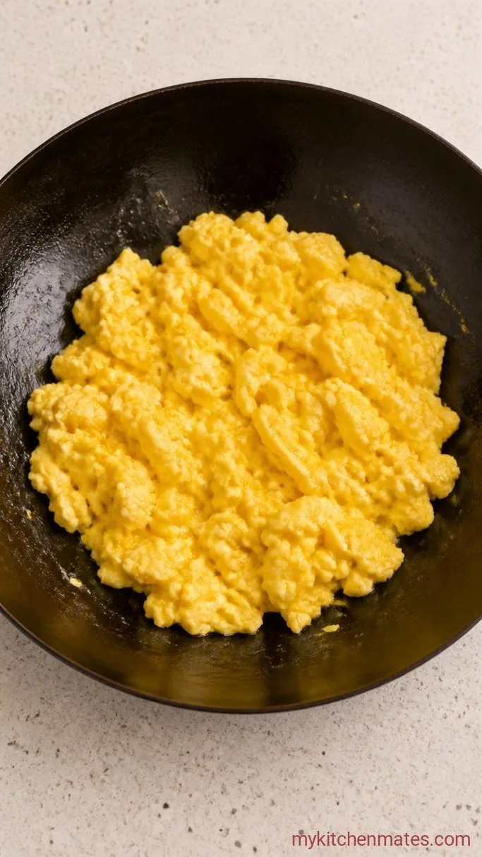 One-Pan Easy Chicken Fried Rice Step 2: Scramble the Eggs