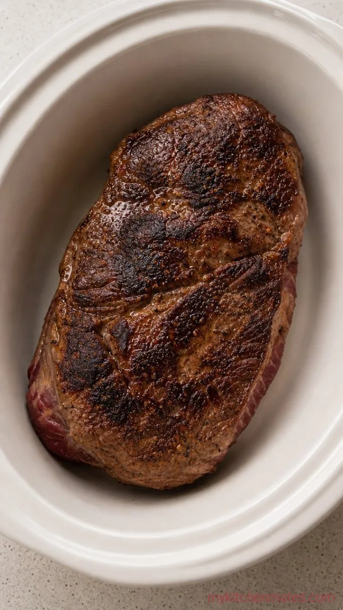 Tender Slow Cooker Shredded Beef Tacos (With Just 10 Minutes of Prep) Step 2: Sear the Beef