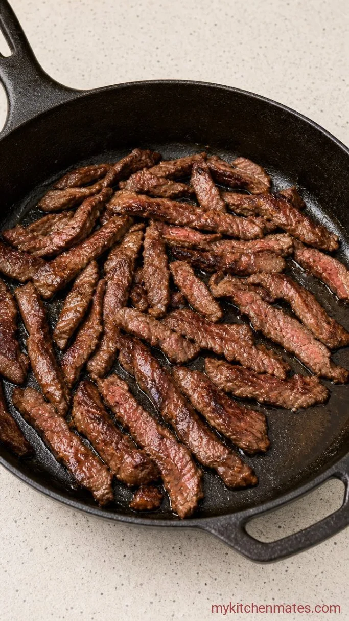 15-Minute Beef Udon Noodles Step 2: Sear the Beef