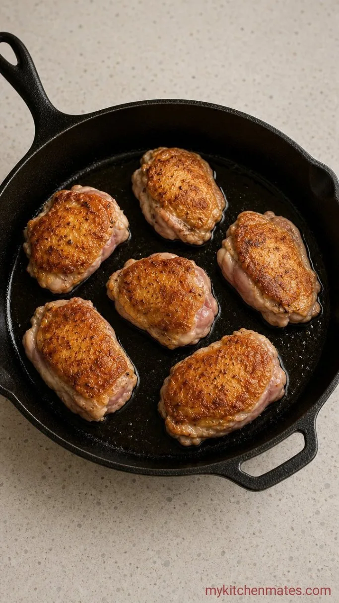 Step 2: Sear the Chicken Thighs