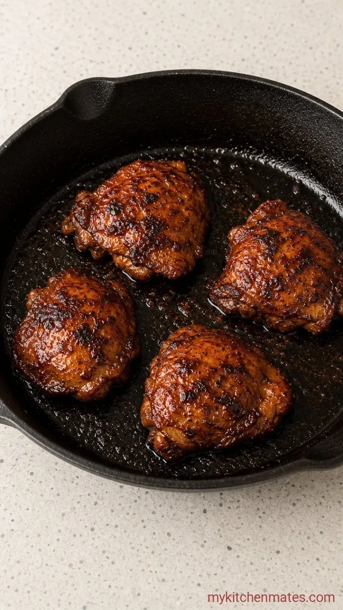 Easy One-Pan Chicken Thigh Shawarma Step 2: Sear the Chicken Thighs
