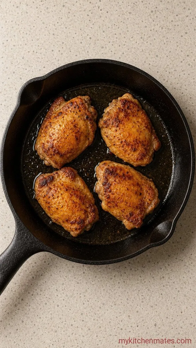 Step 2: Sear the Chicken Thighs