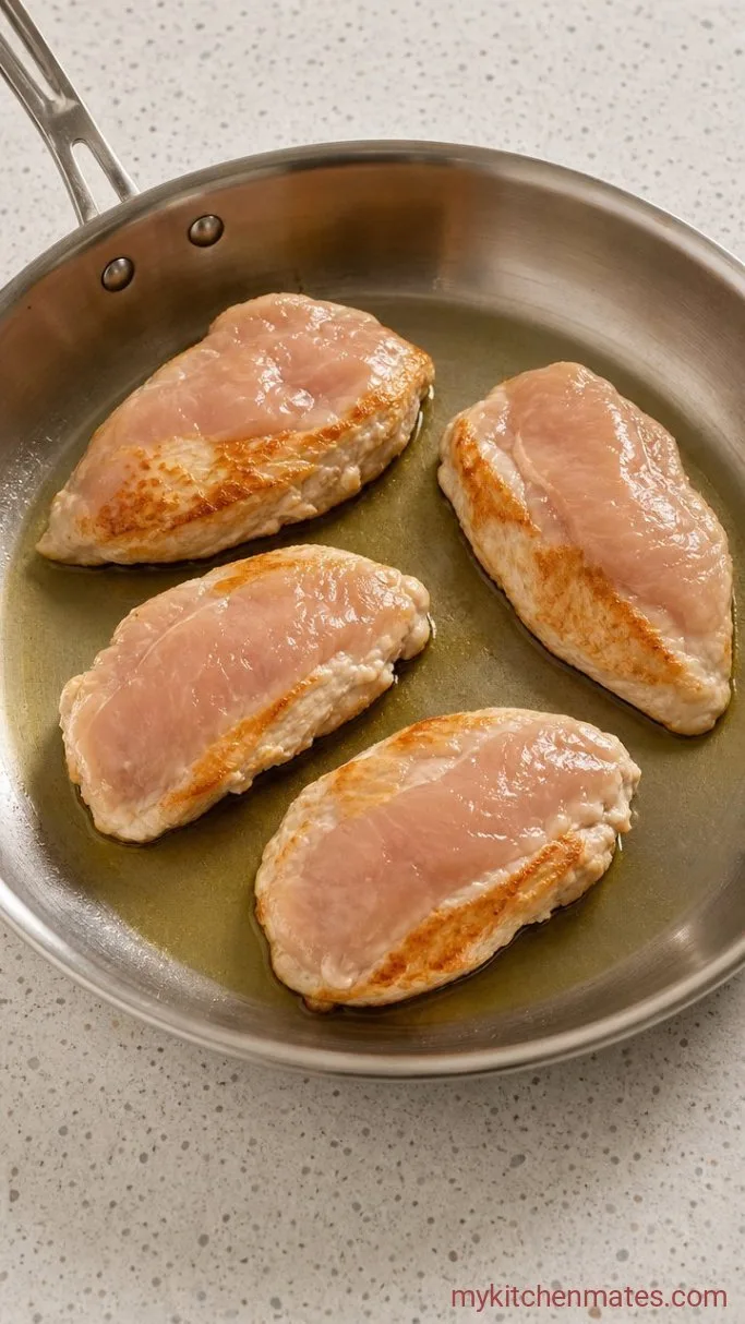 25-Minute Greek Chicken Breast with Lemon and Oregano Step 2: Sear the Chicken