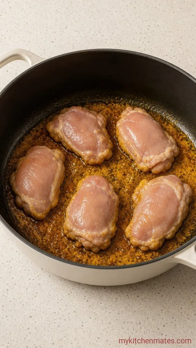 One-Pot Turmeric Chicken Soup Step 2: Sear the Chicken