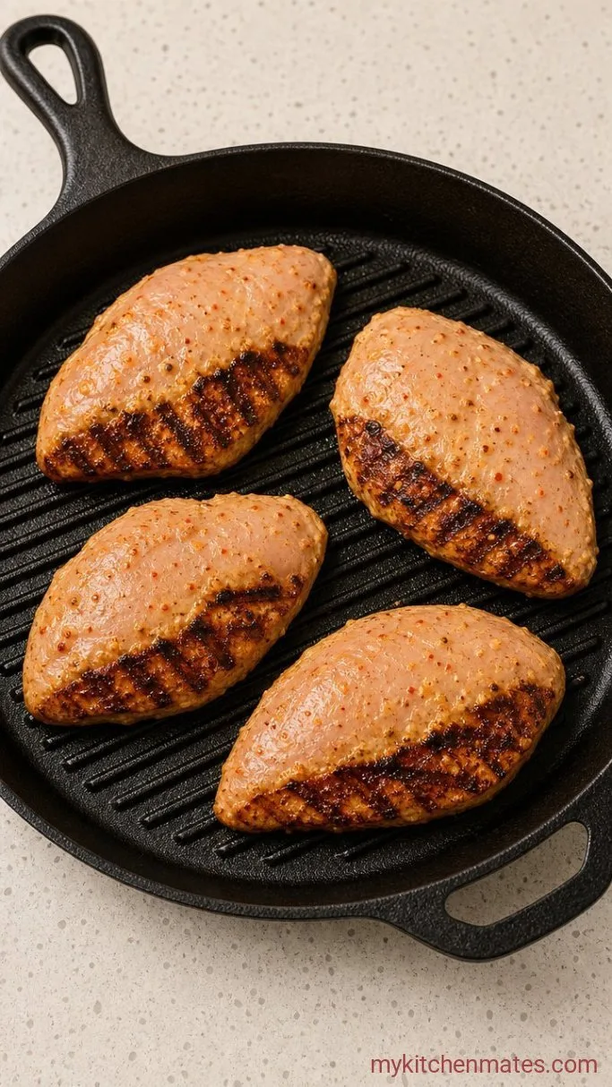 Juicy Stovetop Grilled Chicken with Char Marks Step 2: Sear the Chicken