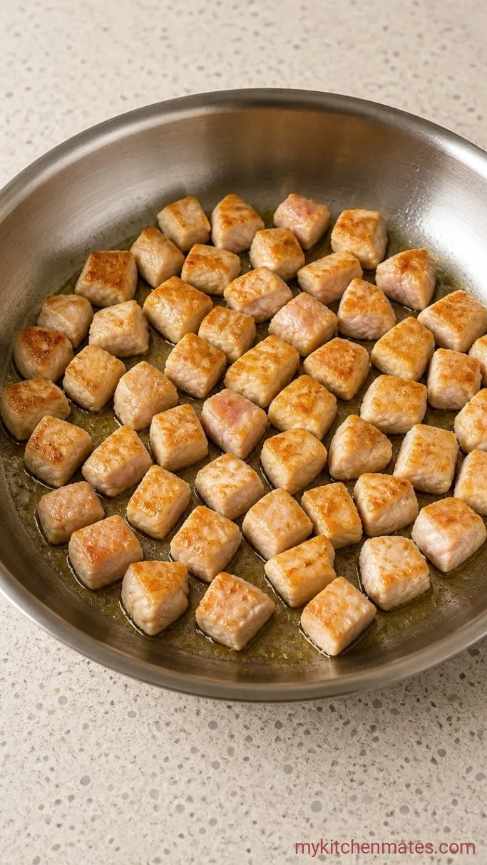 30-Minute Chicken Broccoli Alfredo Step 2: Sear the Chicken