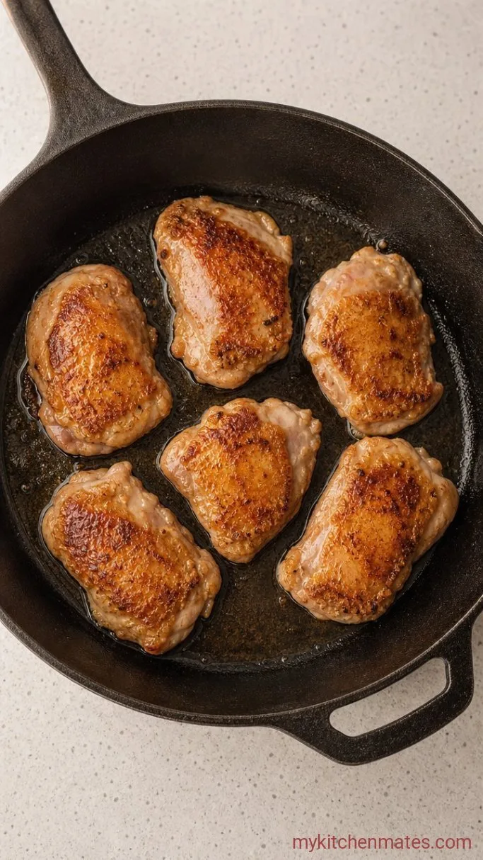 Sticky Korean BBQ Chicken Step 2: Sear the Chicken