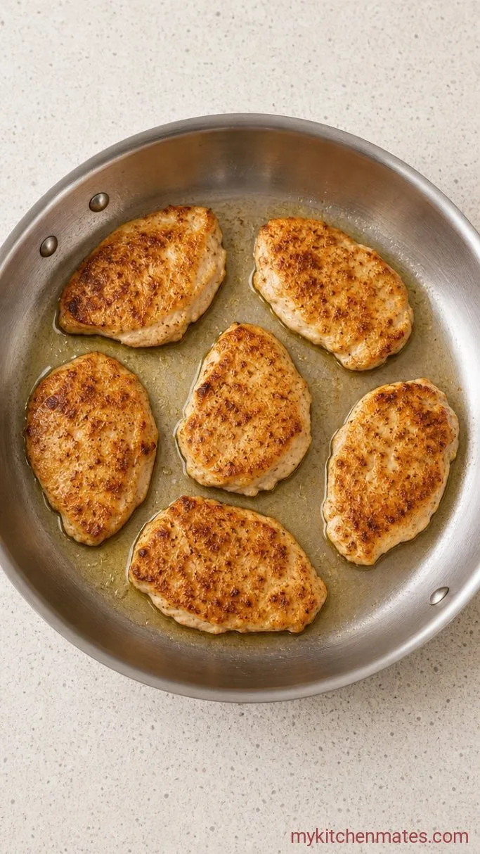 30-Minute Creamy Bowtie Pasta Step 2: Sear the Chicken