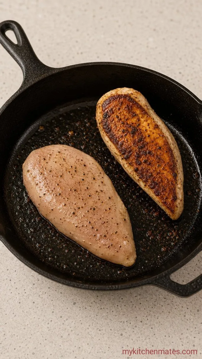 Juicy Cast Iron Chicken Breast in 15 Minutes Step 2: Sear the First Side