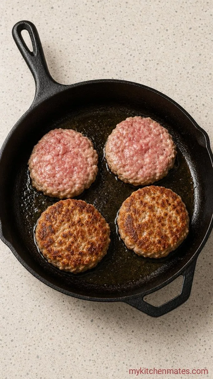 Juicy 20-Minute Chicken Burger Patties Step 2: Sear the Patties