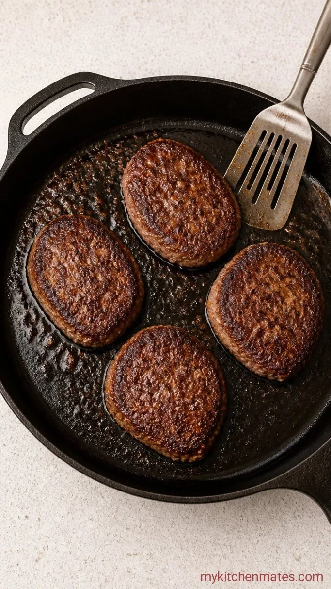 One-Pan Salisbury Steak with Mushroom Gravy Step 2: Sear the Patties