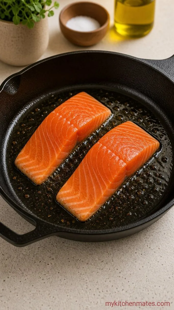 Step 2: Sear the Salmon Skin-Side Down