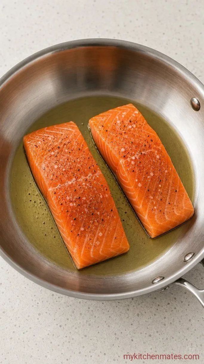 20-Minute Lemon Salmon Pasta with Capers and Dill Step 2: Sear the Salmon