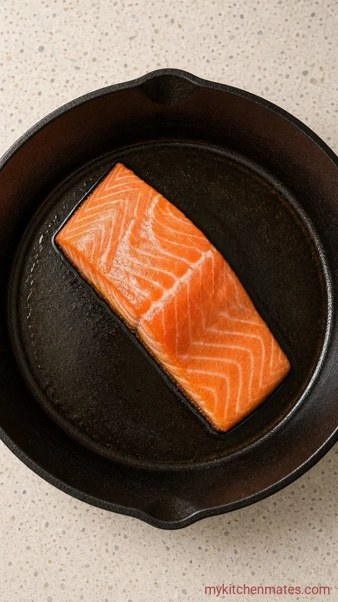 20-Minute Spicy Salmon Rice Bowl Step 2: Sear the Salmon