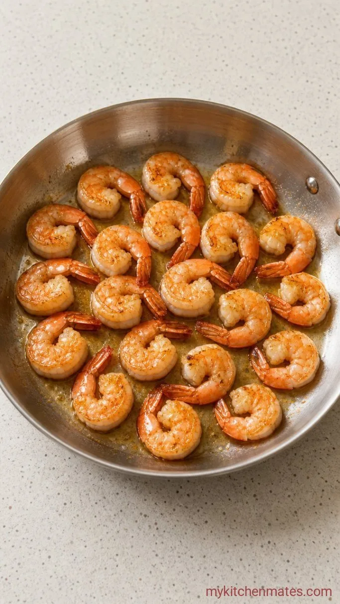 30-Minute Creamy Shrimp Carbonara Step 2: Sear the Shrimp