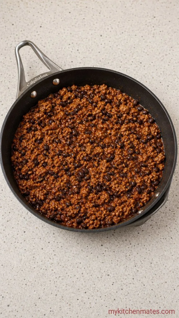 30-Minute High Protein Turkey Tacos Step 2: Season and Simmer