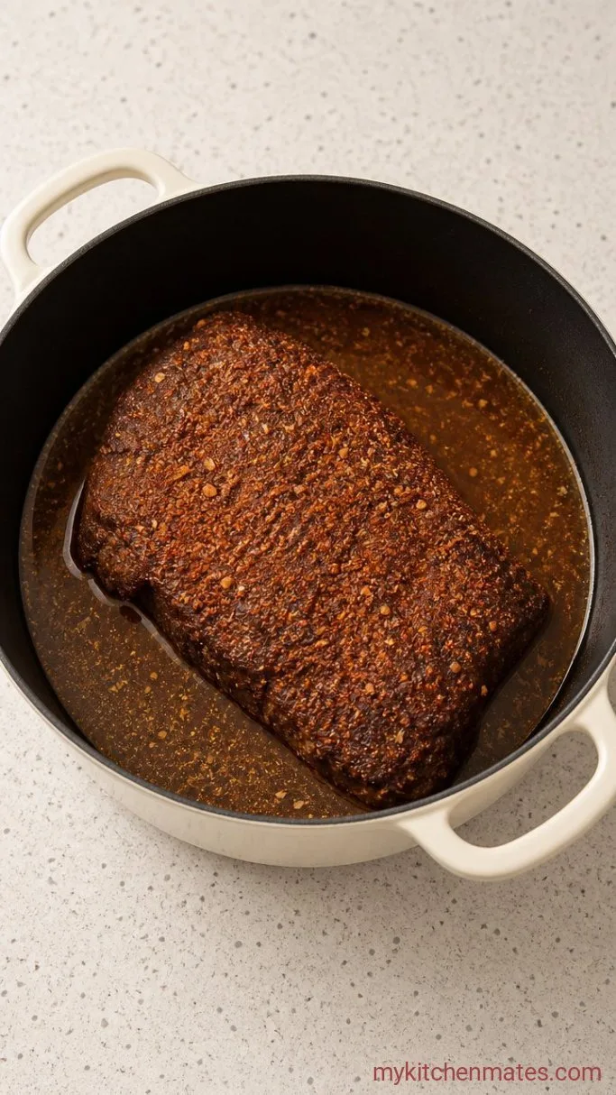 Slow-Cooker Shredded Beef Burritos Step 2: Season and Slow Cook the Beef