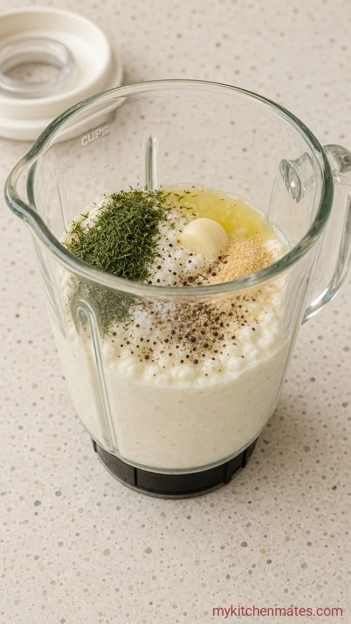 High-Protein Cottage Cheese Ranch Dressing (No Mayo) Step 2: Season the Dressing