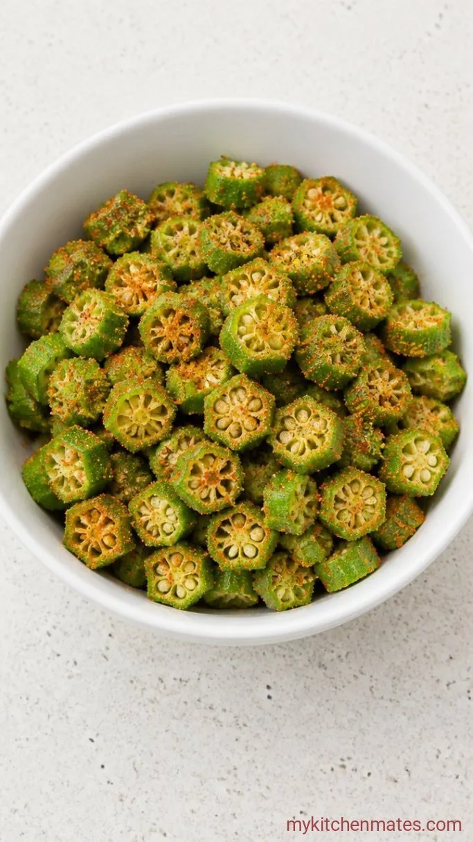 Crispy Air Fryer Okra (No Slime) Step 2: Season the Okra