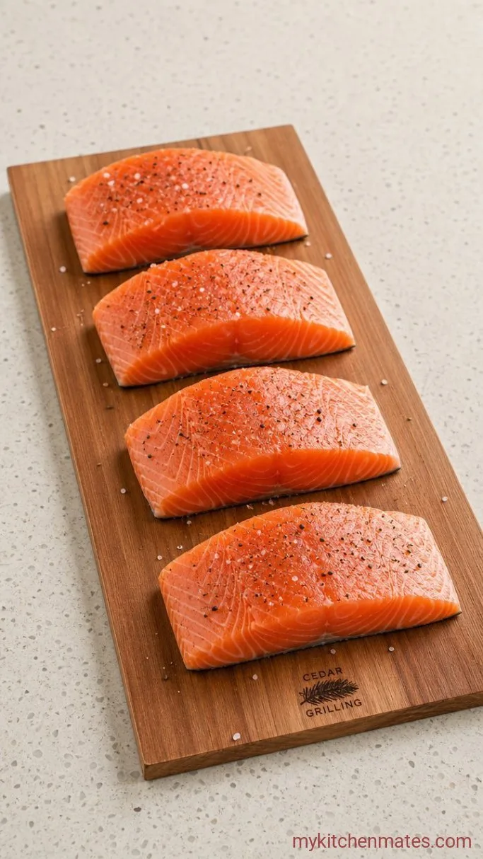 Cedar Plank Salmon with Maple Mustard Glaze Step 2: Season the Salmon