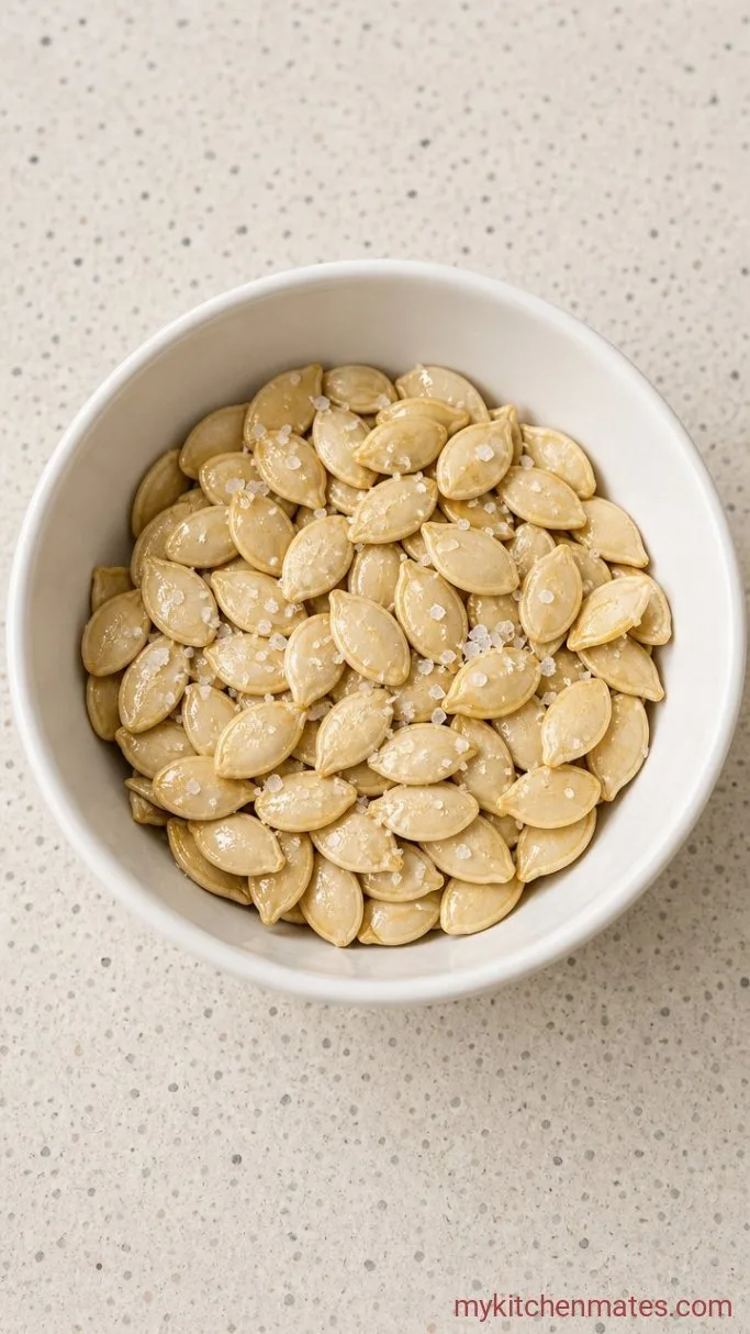 Crispy Air Fryer Pumpkin Seeds Step 2: Season the Seeds