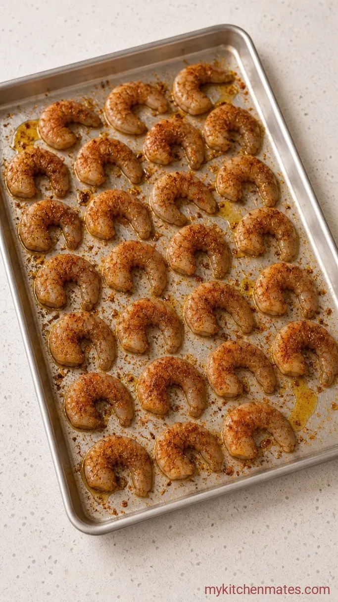Quick Sheet Pan Shrimp Fajitas Step 2: Season the Shrimp