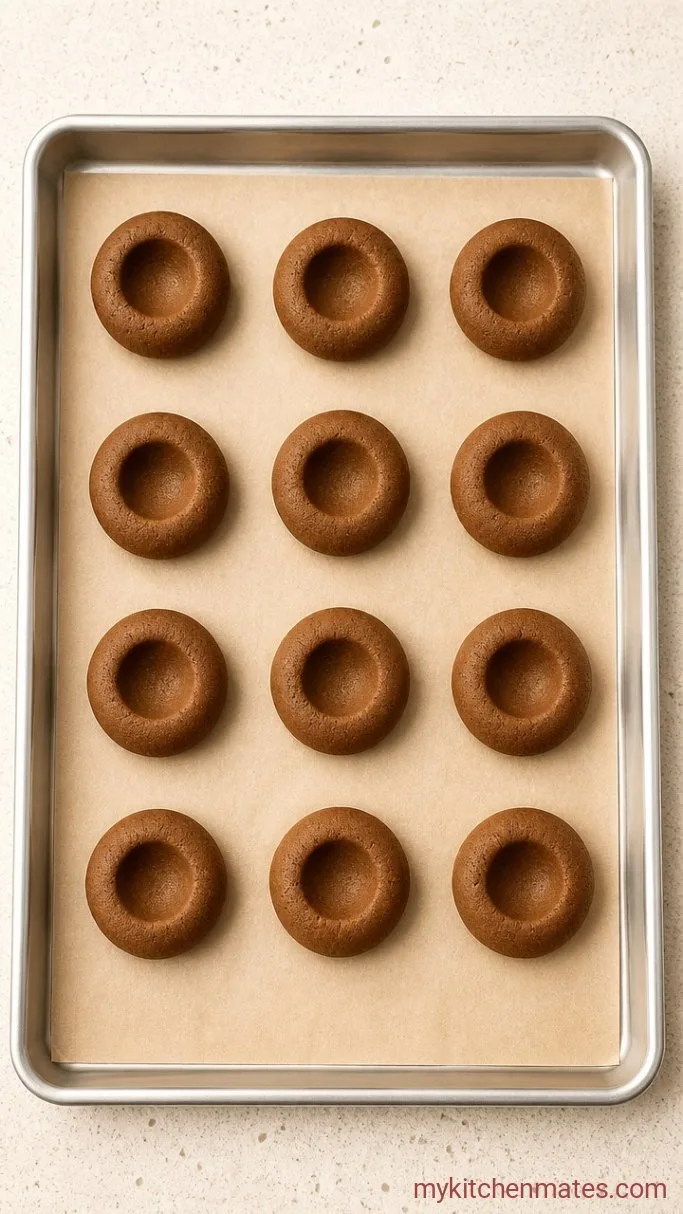 Gingerbread Thumbprint Cookies with Lemon Glaze Step 2: Shape and Indent