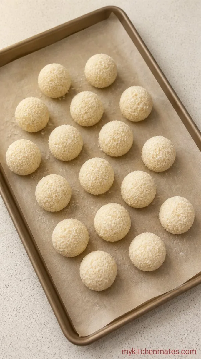 3-Ingredient No-Bake Chocolate Coconut Balls Step 2: Shape the Balls