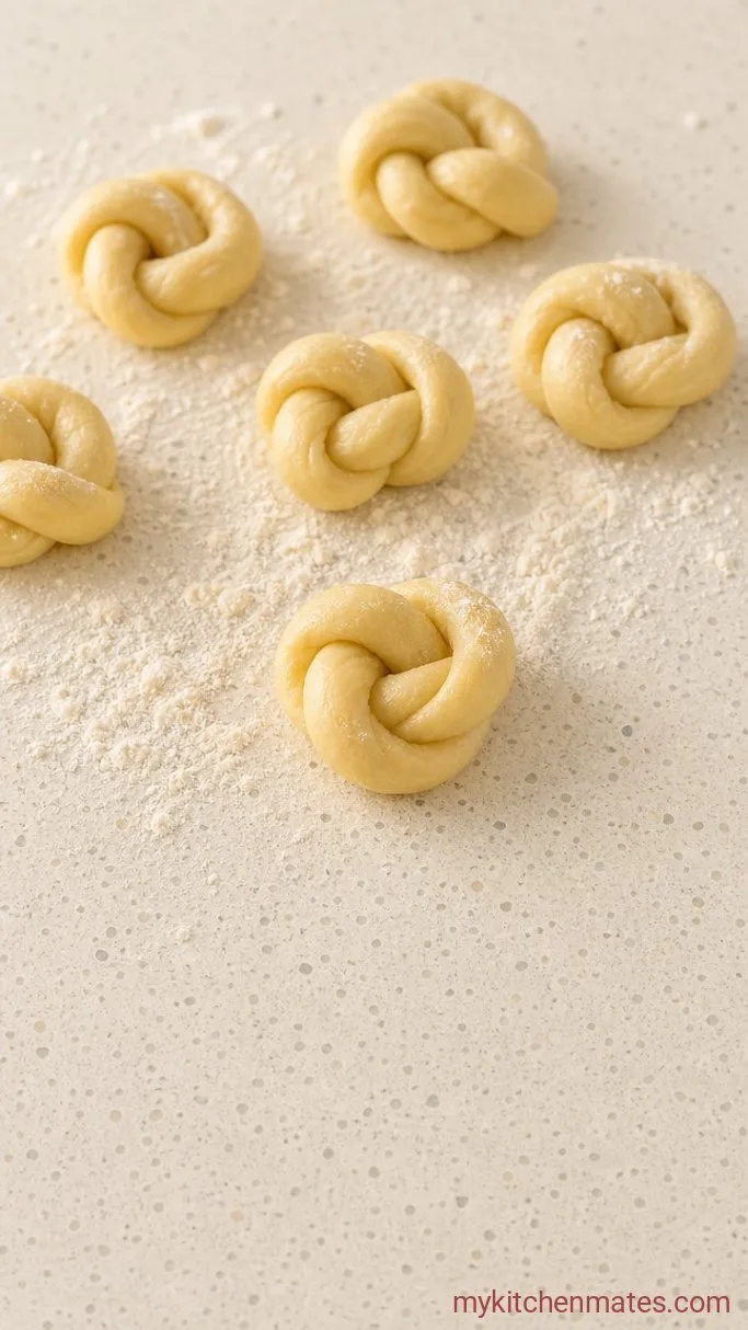 Buttery Italian Knot Cookies with Lemon Glaze Step 2: Shape the Knots