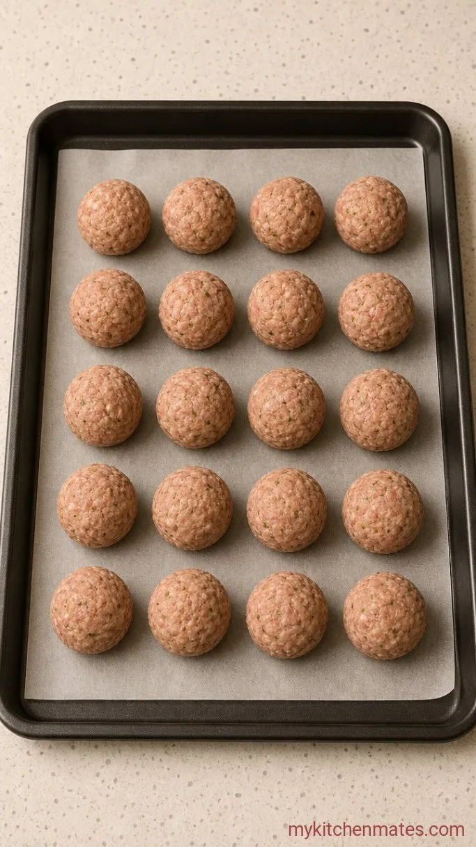 High Protein Meatballs (30 Minutes, Juicy & Easy) Step 2: Shape the Meatballs