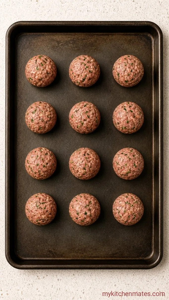Juicy Dairy-Free Meatballs (No Cheese, No Milk) Step 2: Shape the Meatballs