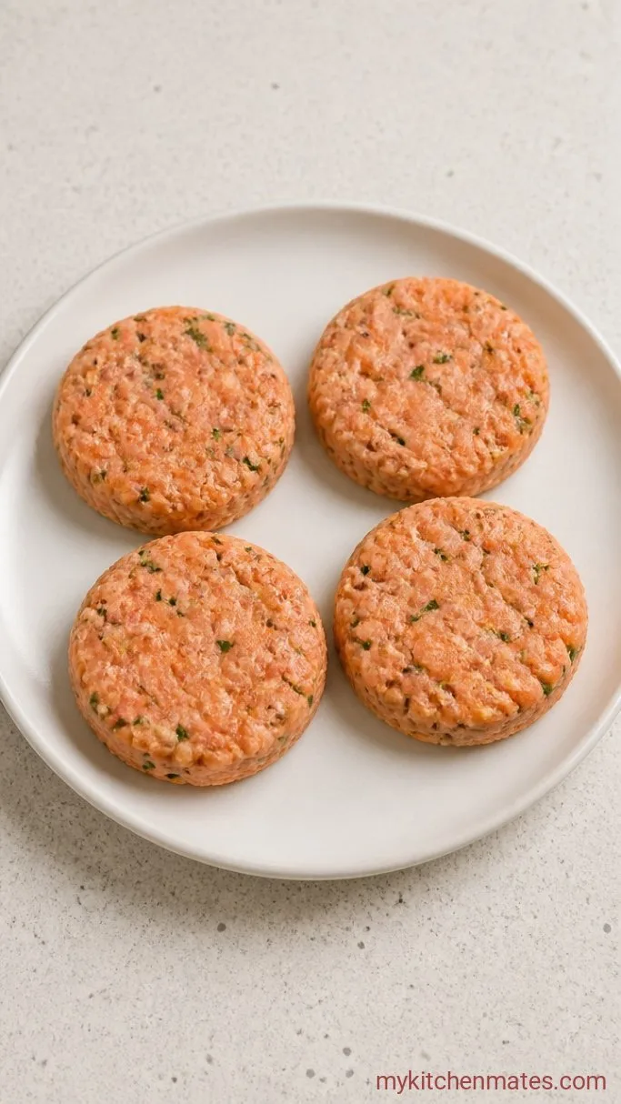 Crispy, Quick Canned Salmon Burgers Step 2: Shape the Patties