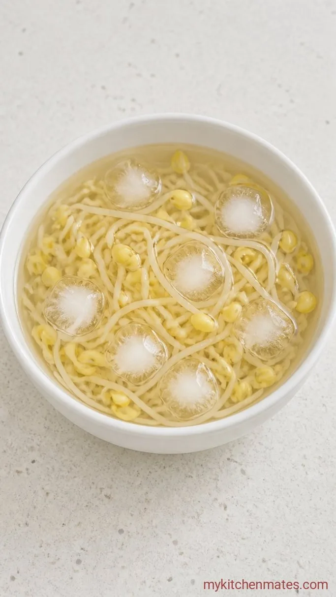 10-Minute Korean Bean Sprout Side Dish (Kongnamul Muchim) Step 2: Shock in Ice Water