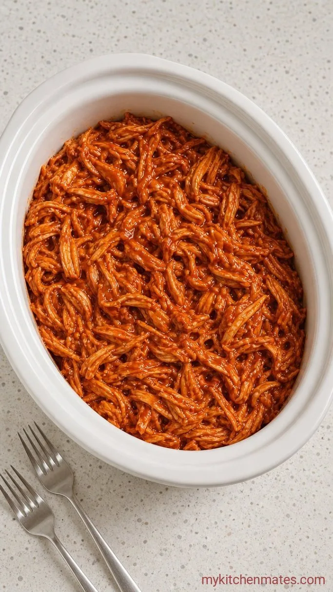 5-Ingredient Crockpot Buffalo Shredded Chicken Step 2: Shred and Toss the Chicken