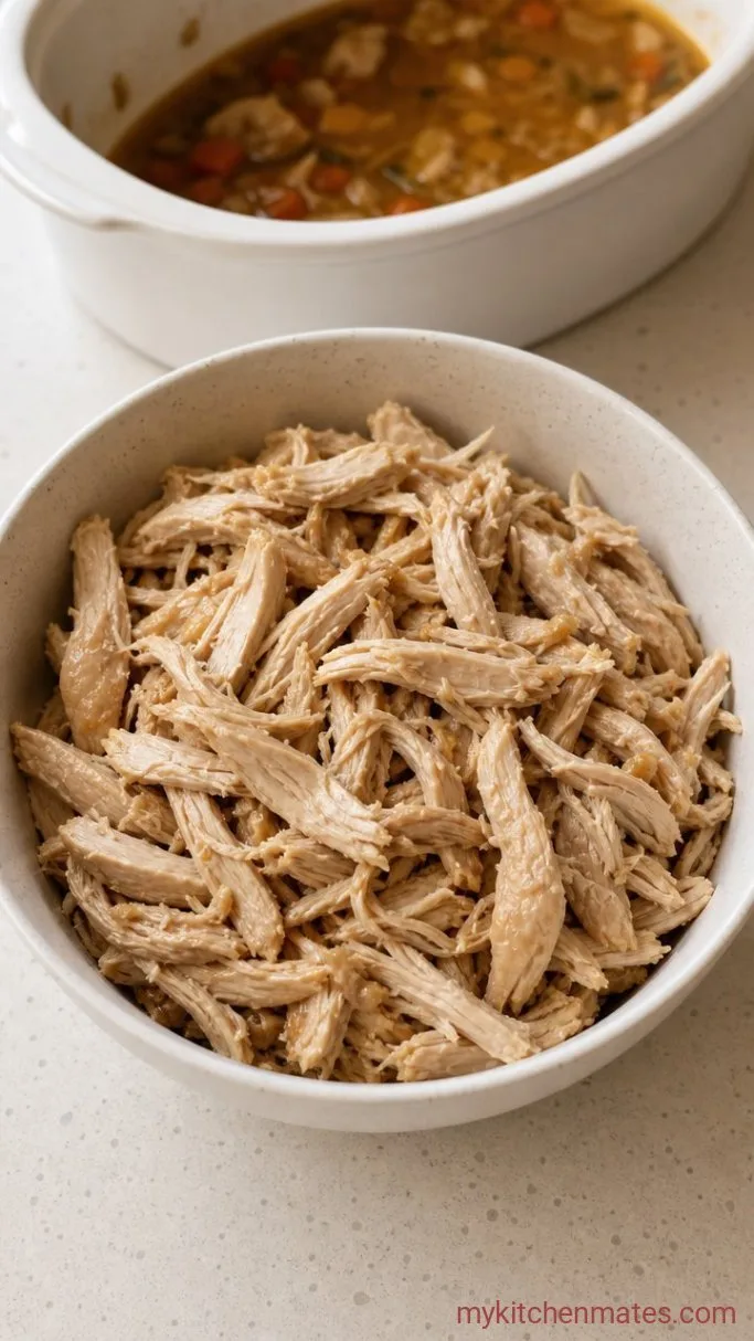 Creamy Crockpot Chicken and Dumplings (No Canned Soup) Step 2: Shred the Chicken