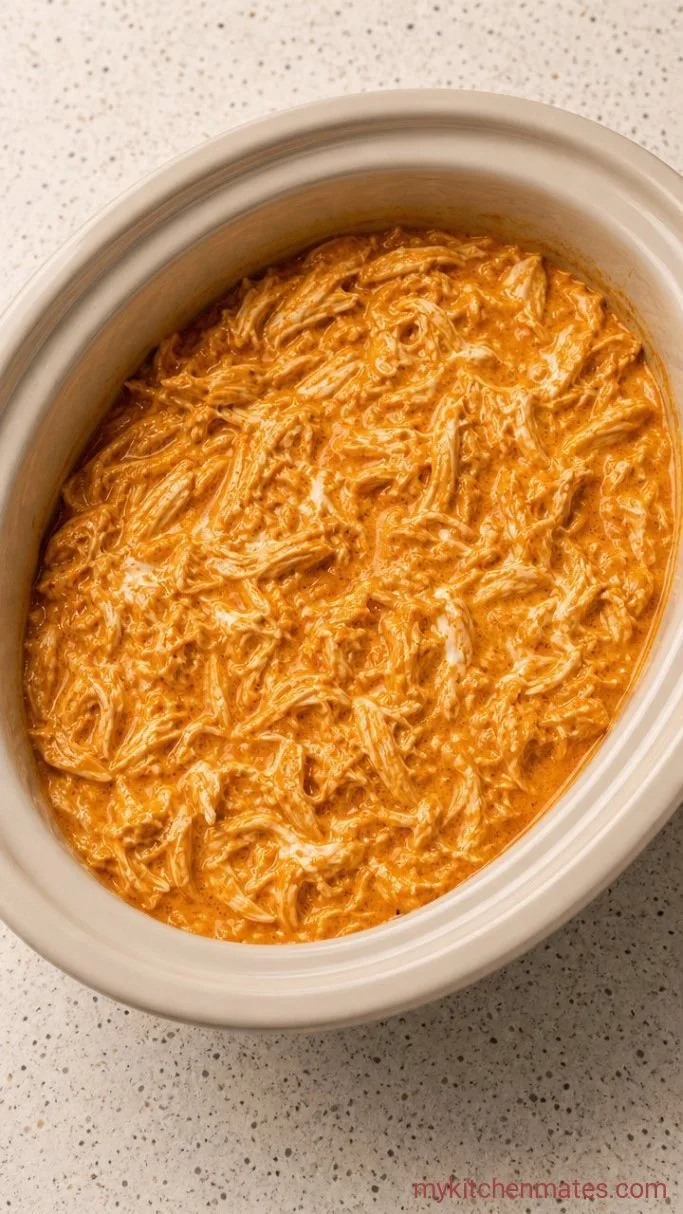 Creamy Crockpot Buffalo Chicken Pasta Step 2: Shred the Chicken