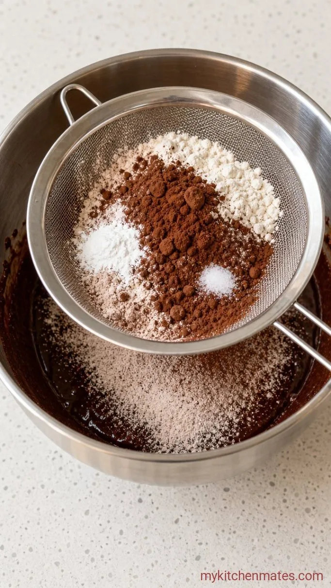 Step 2: Sift in the Dry Mix